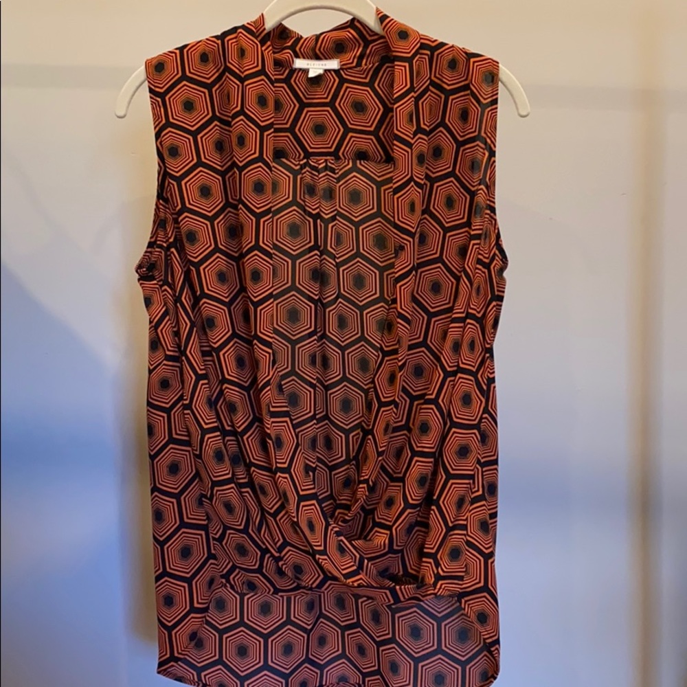 Pleione by Nordstrom Geometric Print Sleeveless Blouse